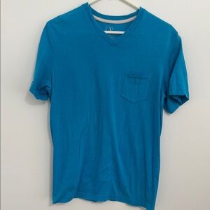 Blue V-Neck Men's Shirt